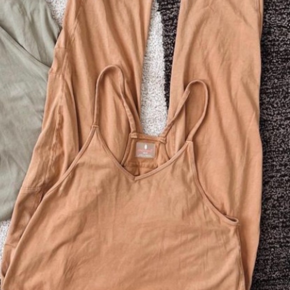 FREE PEOPLE- Tan Sleeveless Jumpsuit